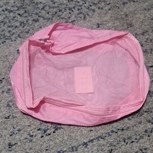 Chic Pink Mesh Cosmetic Bag